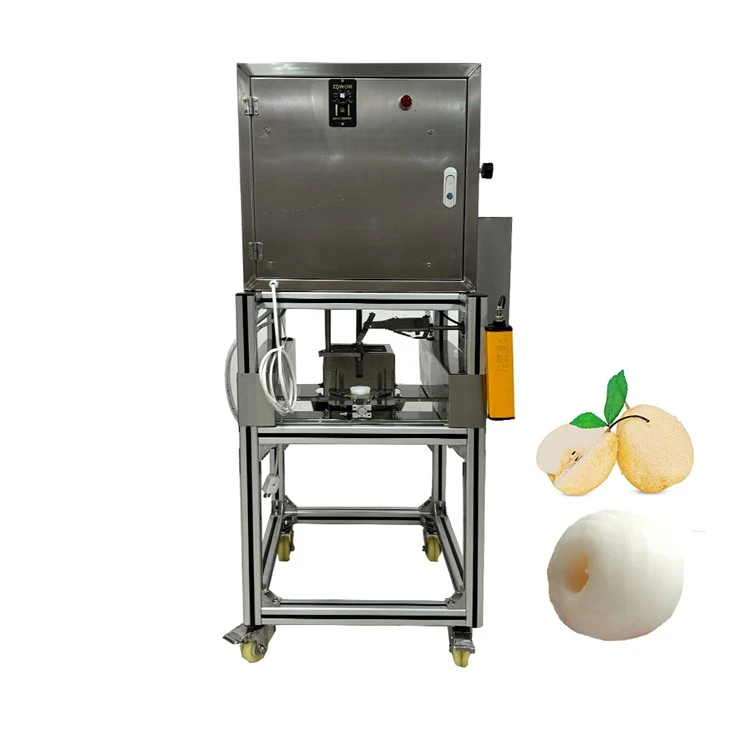 Máy gọt vỏ và loại bỏ lõi đào